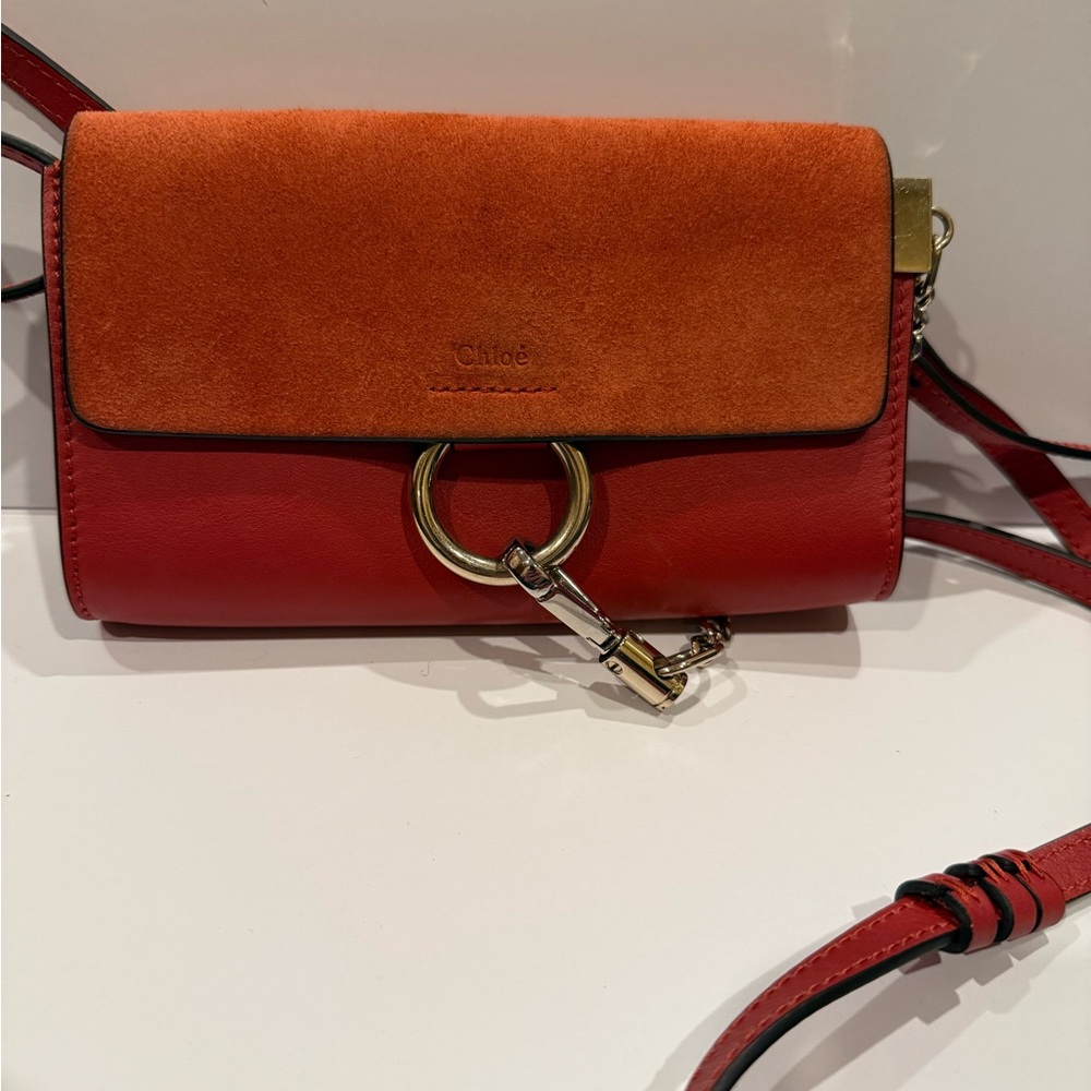 Chloé Mini Faye Crossbody Bag in red